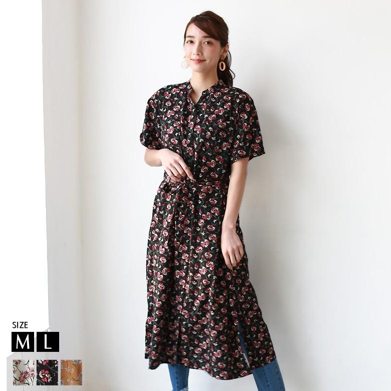 Spring Sale 4 000円均一 ワンピース 00 レディース リボン付きヴィンテージフラワーシャツワンピース Real Cube 0422 O 01g リアル キューブ 通販 Yahoo ショッピング