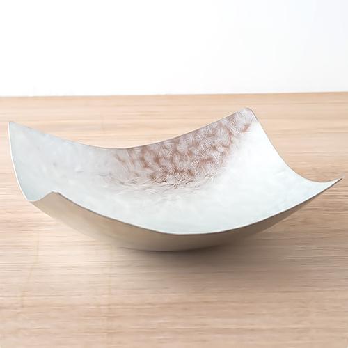 すずがみ 錫紙(錫がみ) 鎚起24cm×24cm シマタニ昇龍工房(syouryu) 富山県 (小物入れ/お皿/錫製品/錫のお皿/スズ/錫器/曲がる器/シルバー/変形)