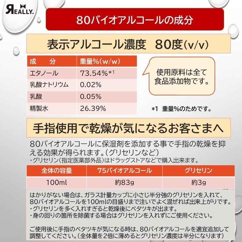 アルコール消毒液 80％ 4L リアリー アルコール除菌 濃度 詰替用 日本製 病院 医療｜really2019｜07