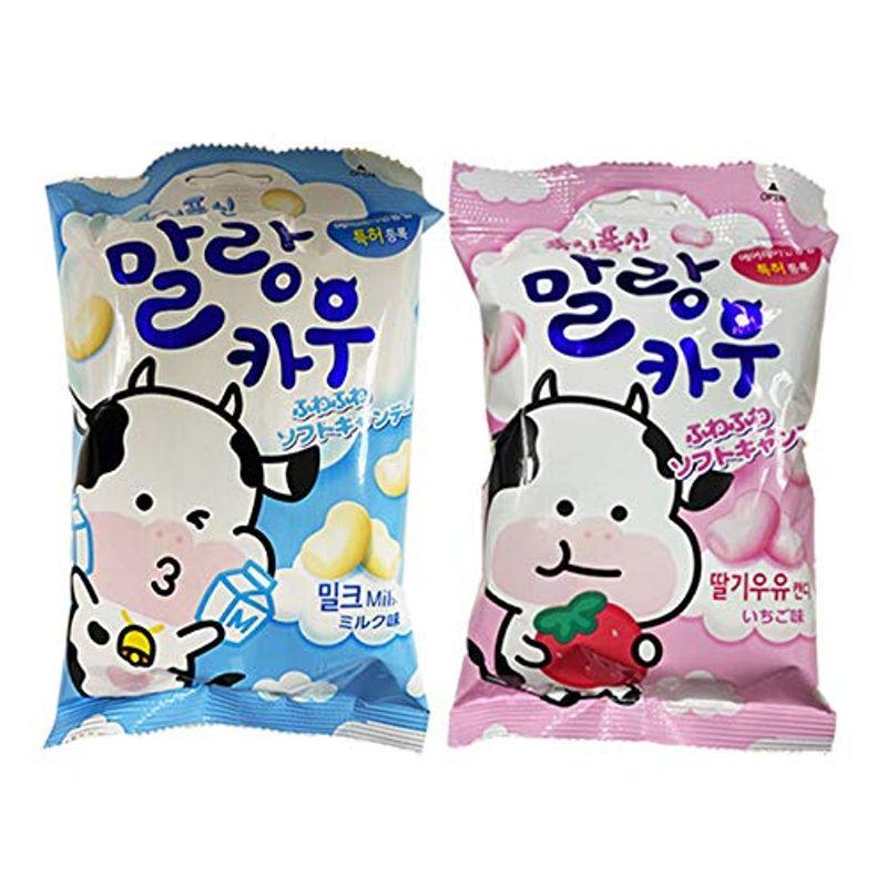 マルランカウ ふわふわ 味2種セットミルク いちごミルク カウチューイングキャンディー 63g 韓国お菓子 お土産 スイーツ ちょい 3wkkg6p67v マシュマロ ギモーブ Muzickail Edu Ba
