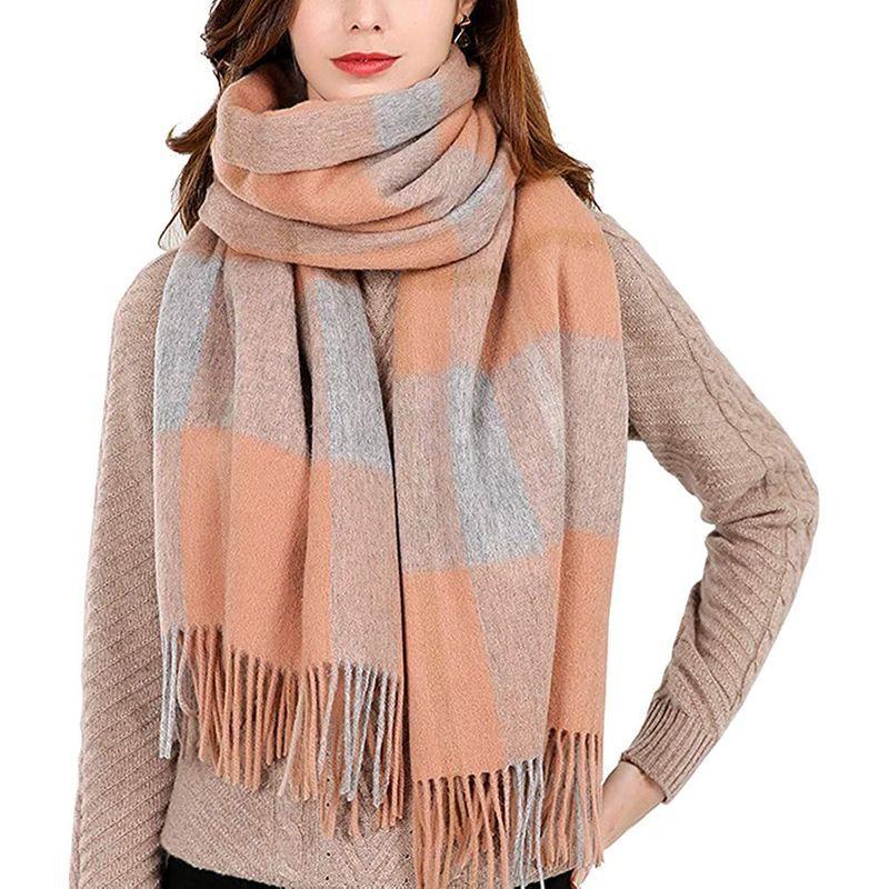 公式 100 マフラー カシミア Joliebeauty レディース 極上のふんわり肌 あったか チェック 大判マフラー 厚手 ウール カシミヤ マフラー Www Chemplex Co Zw