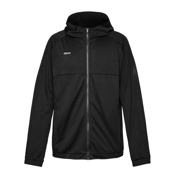 【新品 未使用】ATHLETA フード付きジャージ ブラック メンズM ATHLETA（アスレタ） メッシュZIPパーカー 26SS 03411 フルジップ