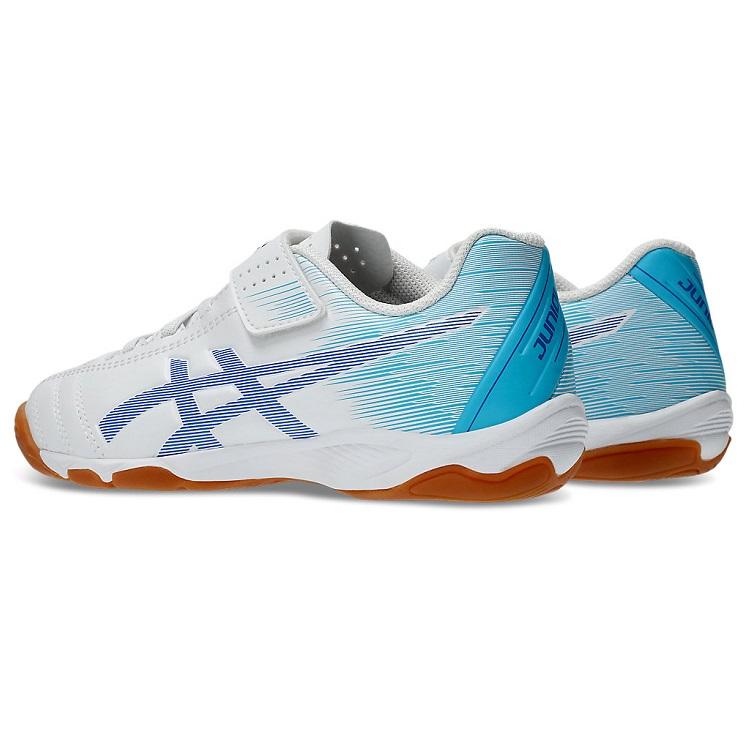 【asics アシックス】JUNIOLE 6 IN WHITE/AQUARIUM 1104A044 106 サッカー用 ジュニア用 ベルクロ インドア 室内 レアルスポーツ｜realsports｜02