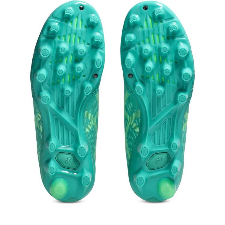 asics アシックス DS LIGHT JR GS AURORA GREEN/ILLUMINATE GREEN 1104A054 301 ジュニア サッカー用 スパイク DSライト 土 人工芝 ワイド 幅広の画像