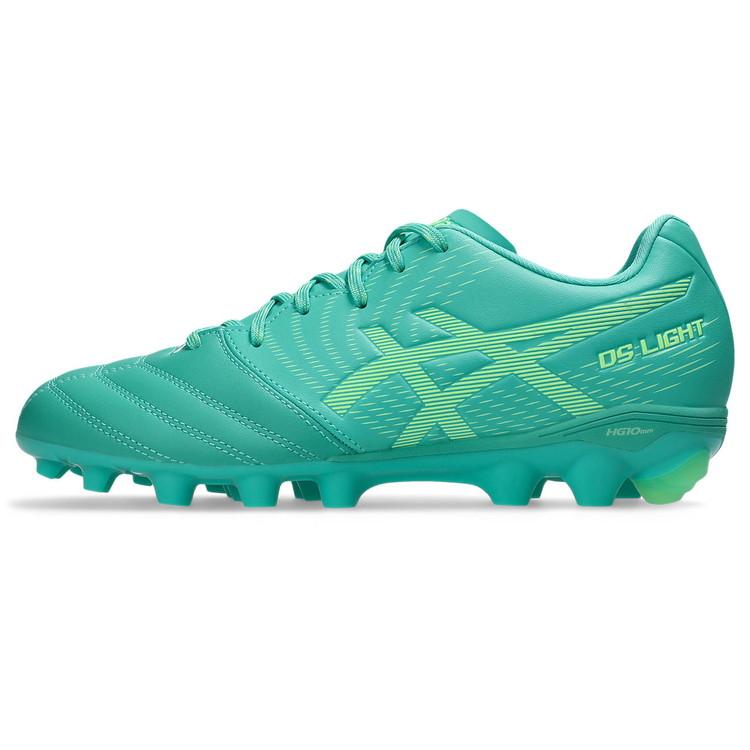 asics アシックス DS LIGHT JR GS AURORA GREEN/ILLUMINATE GREEN 1104A054 301 ジュニア サッカー用 スパイク DSライト 土 人工芝 ワイド 幅広の画像