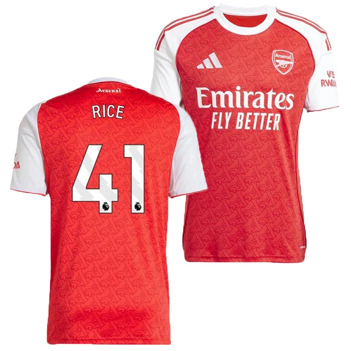 アーセナルFC ホーム ユニフォーム 半袖 41番 RICE デクラン・ライス adidas アディダス ＃41 デクラン・ライス 25/26 アーセナルFC