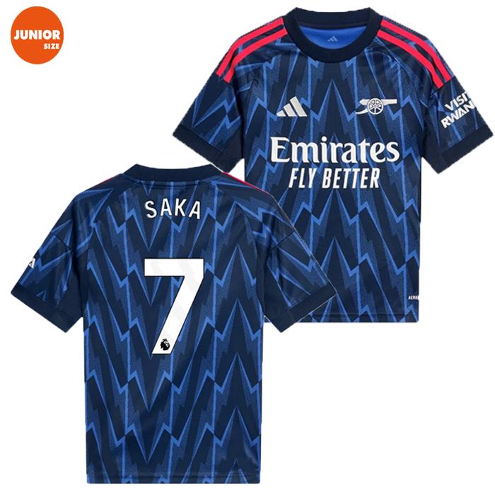 アーセナル　22/23 awayユニフォーム　半袖　7番 ブカヨ・サカ　黒 adidas（アディダス） KIDS ＃7 ブカヨ・サカ 25/26 アーセナルFC AWAY
