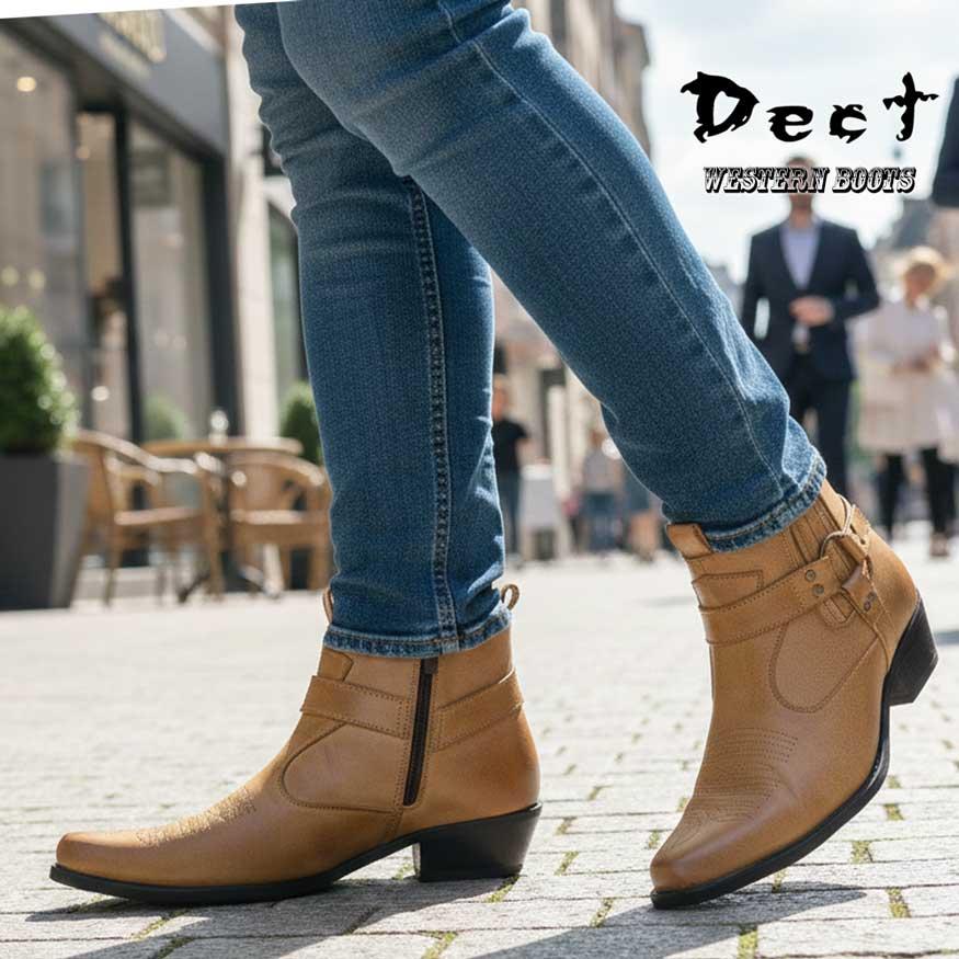 ウェスタンブーツ ショート メンズ ブーツ サイドゴアブーツ ビジネス サイドジッパー ファスナー チャック 黒 DECT デクト ブランド |  | 14