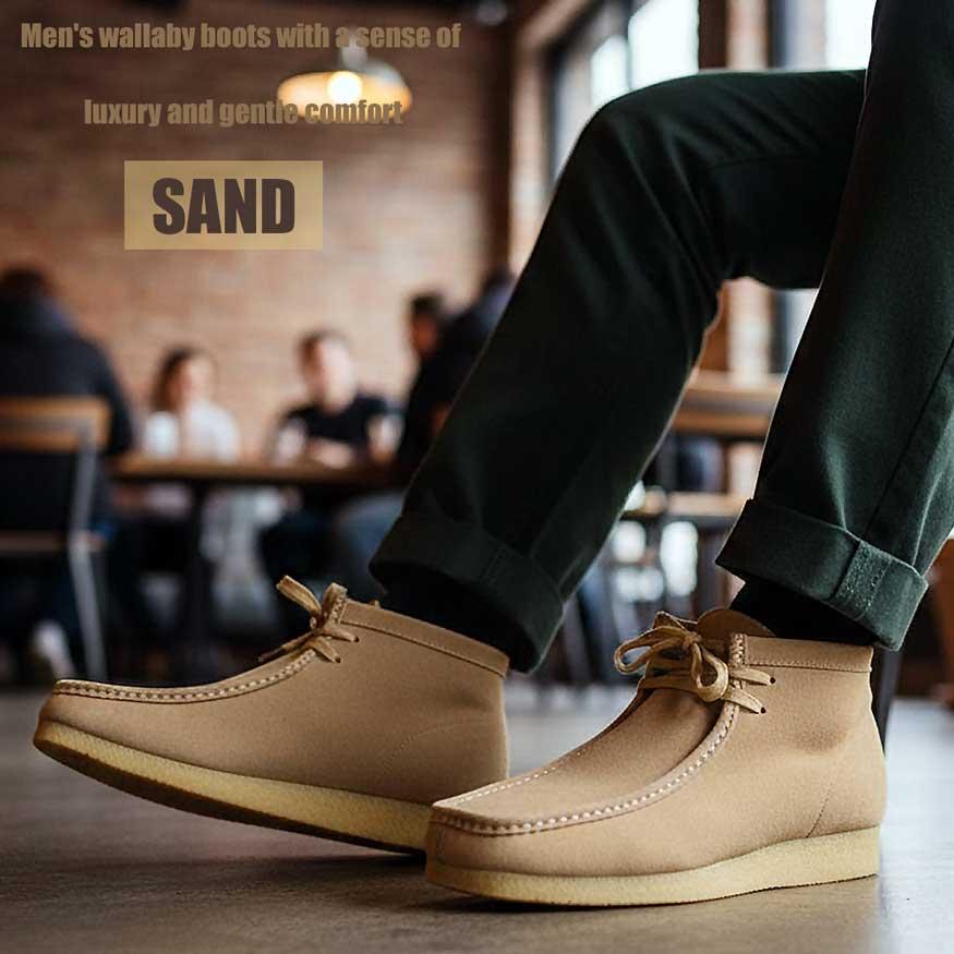 爆買 ブーツ メンズ ワラビーブーツ チャッカブーツ デザートブーツ ショートブーツ フェイクスエード 厚底 おしゃれ |  | 18