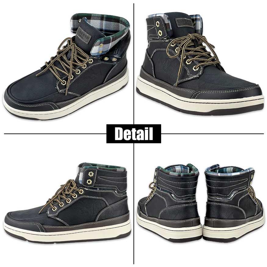スニーカー メンズ 白 黒 防水 防滑 厚底 幅広 29cm迄 おしゃれ ハイカット ミドル丈 レインスニーカー スノーブーツ edwin ブランド | EDWIN | 09