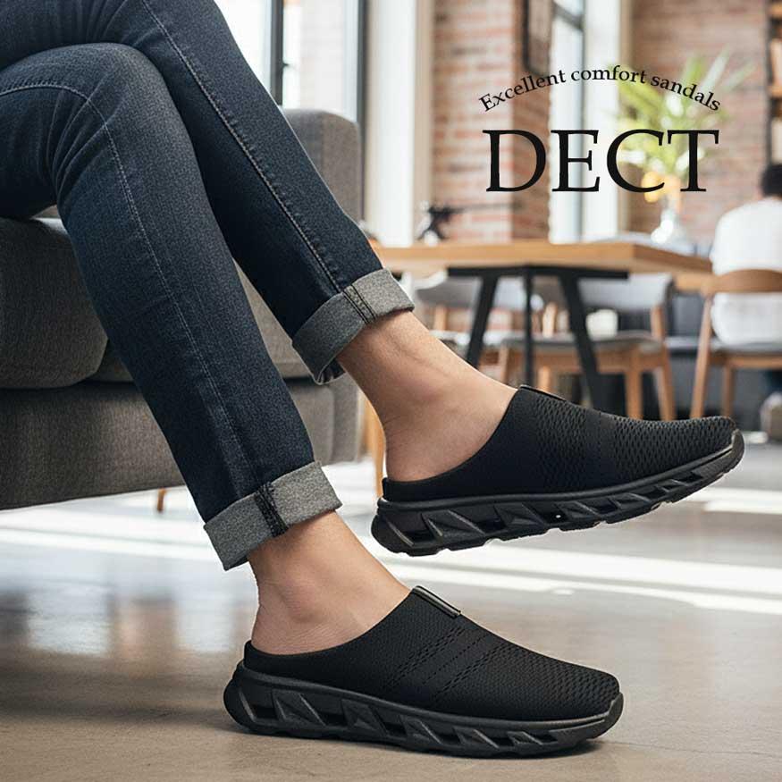 DECT サボサンダル メンズ メッシュ クロッグ 厚底 軽量 屈曲性 大きい