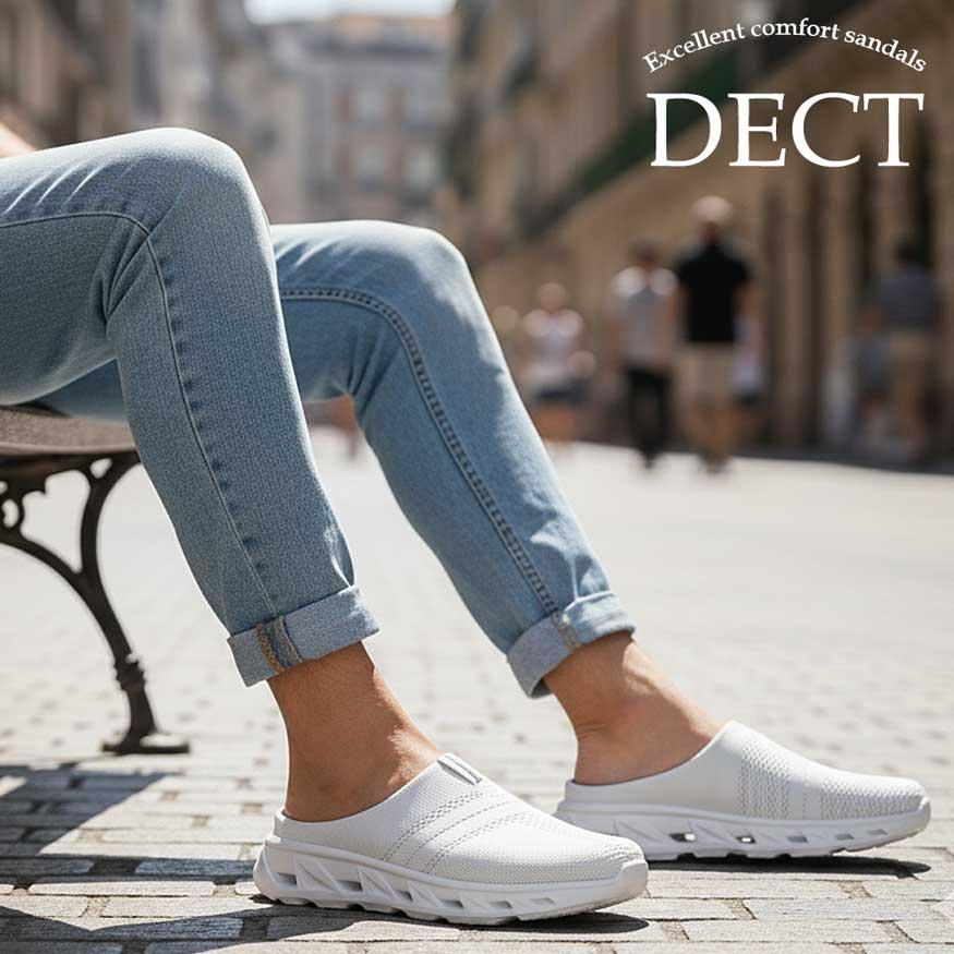 DECT サボサンダル メンズ メッシュ クロッグ 厚底 軽量 屈曲性 大きい