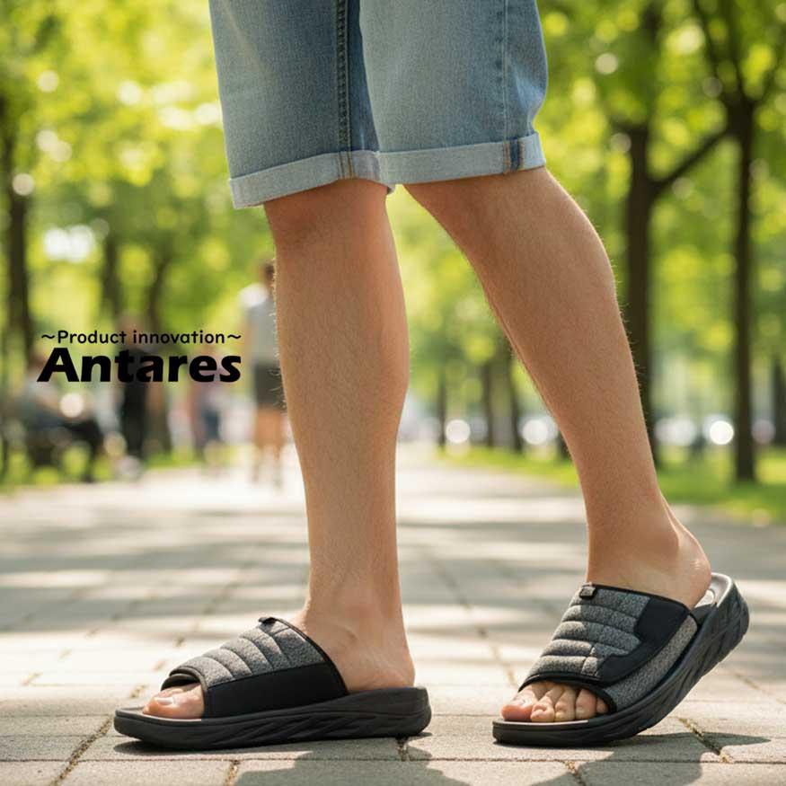 サンダル メンズ 厚底 スニーカー サボサンダル コンフォートサンダル スライドサンダル かかとなし 軽量 幅広 甲高 Antares ブランド |  | 12