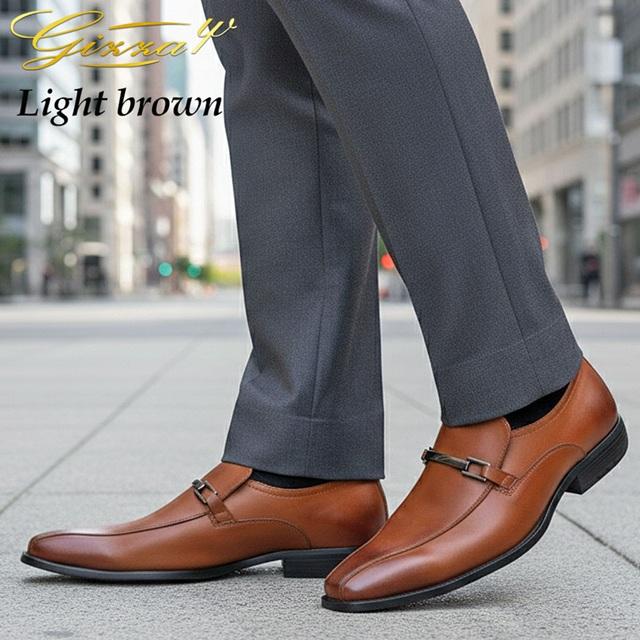 ビジネスシューズ メンズ スリッポン スニーカー 革靴 28cm 29cm迄 大きいサイズ レザー 革 天然皮革 ビット スワールモカ 黒 |  | 11