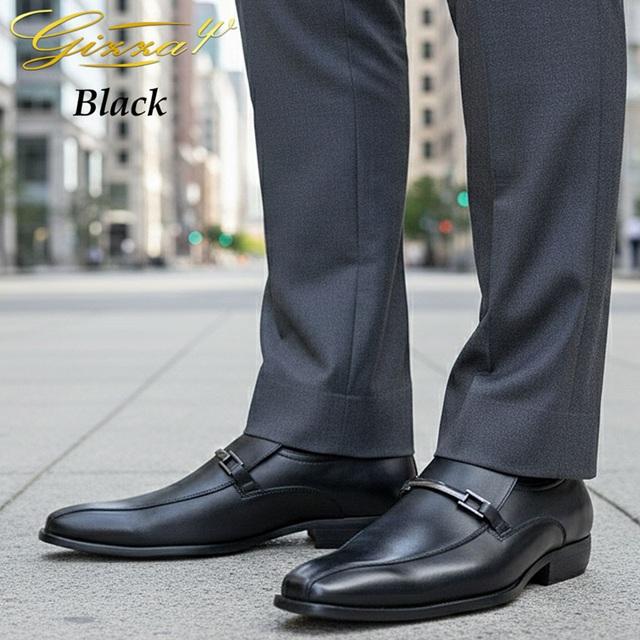 ビジネスシューズ メンズ スリッポン スニーカー 革靴 28cm 29cm迄 大きいサイズ レザー 革 天然皮革 ビット スワールモカ 黒 |  | 09