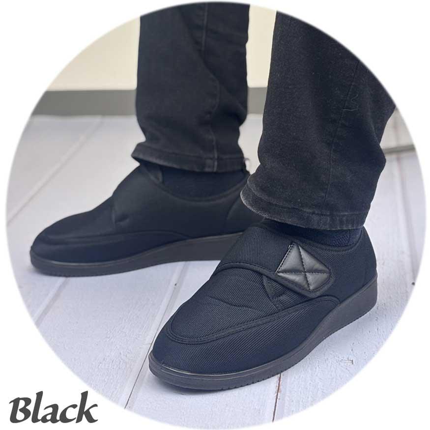 爆買 スリッポン メンズ 軽量 幅広 3e 介護シューズ 介護靴 滑り止め 外反母趾 リハビリ 男性用 軽い 父の日 黒 ブラック |  | 13