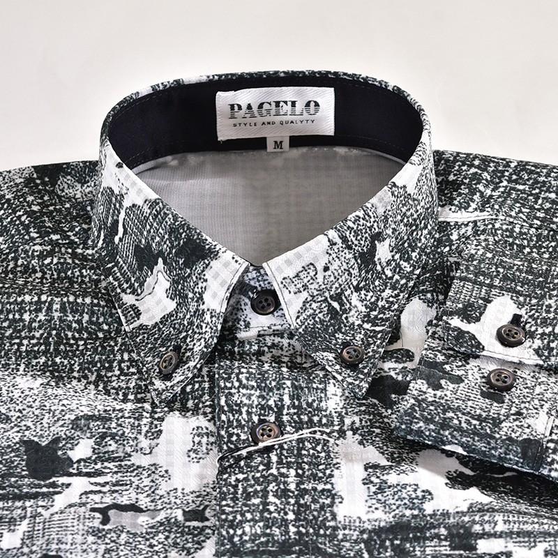 PAGELO プリントモノクロシャツ　M PAGELO プリントモノクロシャツM
