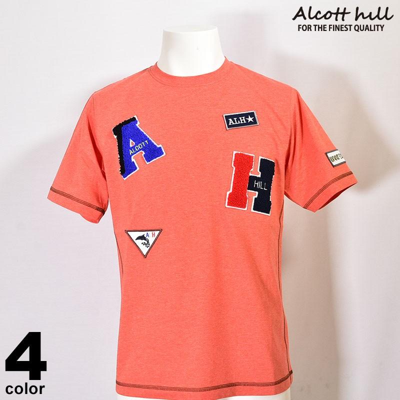 セール 30%OFF ALCOTT HILL アルコットヒル 半袖カットソー メンズ 春夏 英字 ワッペン ワンポイント 01-2503-10｜realtree