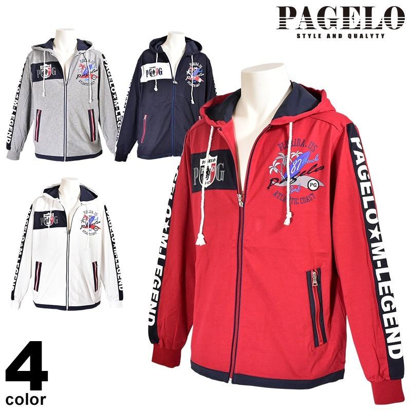 ANGELO 大きいサイズ PAGELO パジェロ 長袖 パーカー メンズ 春夏 