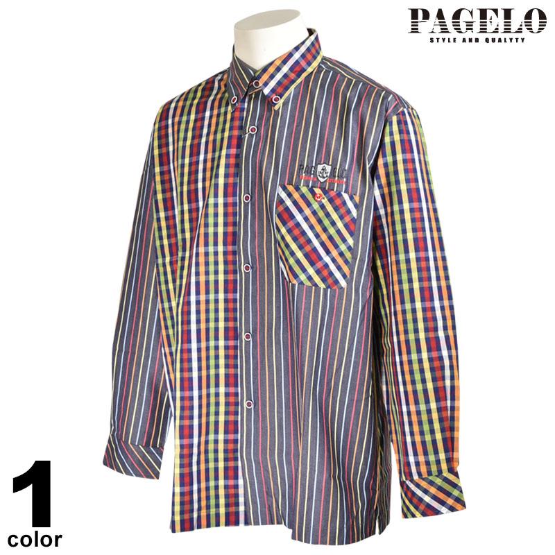 PAGELO多色チェック柄シャツ PAGELO パジェロ 長袖 カジュアルシャツ メンズ 秋冬 ボタンダウン