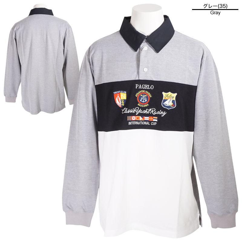 新到着 パジェロ Pagelo 長袖 11 1803 07 刺繍 ロゴ 春夏 メンズ ポロシャツ ポロシャツ カラー ホワイト 01 Awacc Org