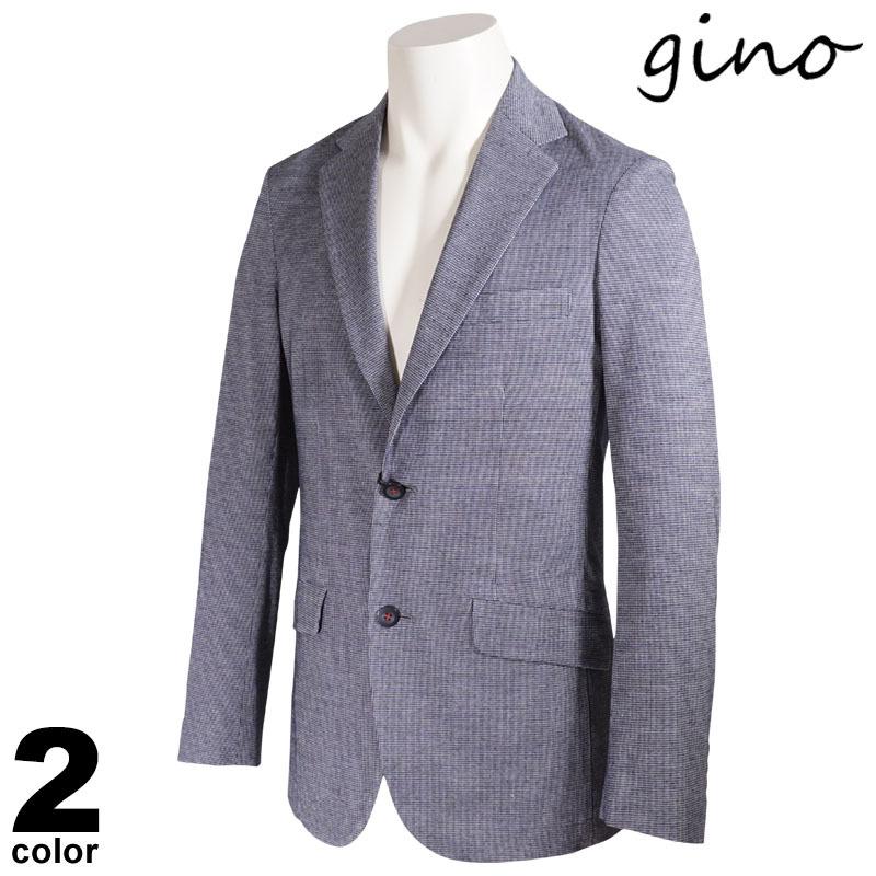 セール 30%OFF gino ジーノ テーラードジャケット メンズ 春夏 マスク付き 袖ボタン ロゴ 11-4101-02