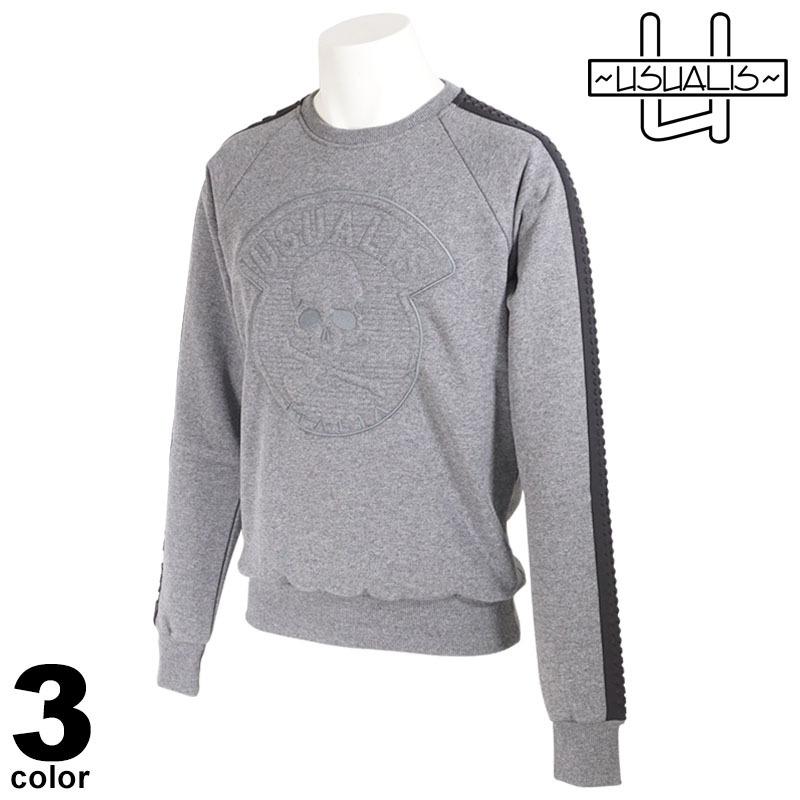 ファストファッション通販サイト セール 30 Off Usualis ウザリス トレーナー メンズ 21秋冬 クルーネック エンボス加工 新作 ドクロ ライン入り ロゴ 15 6504 60 イージーオーダー Www Superavila Com