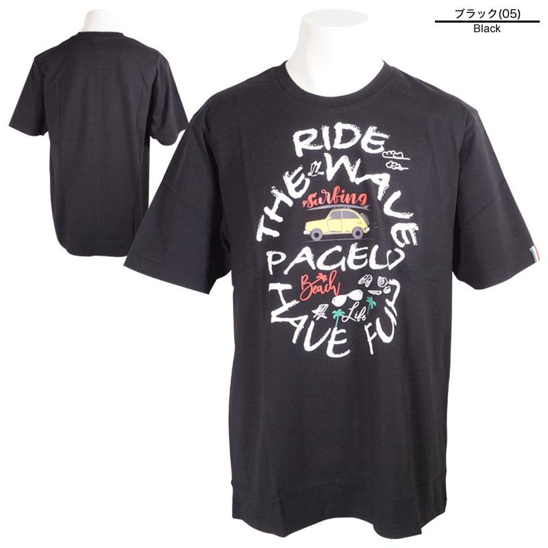 PAGELO パジェロ 半袖 カットソー メンズ 2022春夏 Tシャツ プリント クルーネック ロゴ 21-2504-07｜realtree｜03