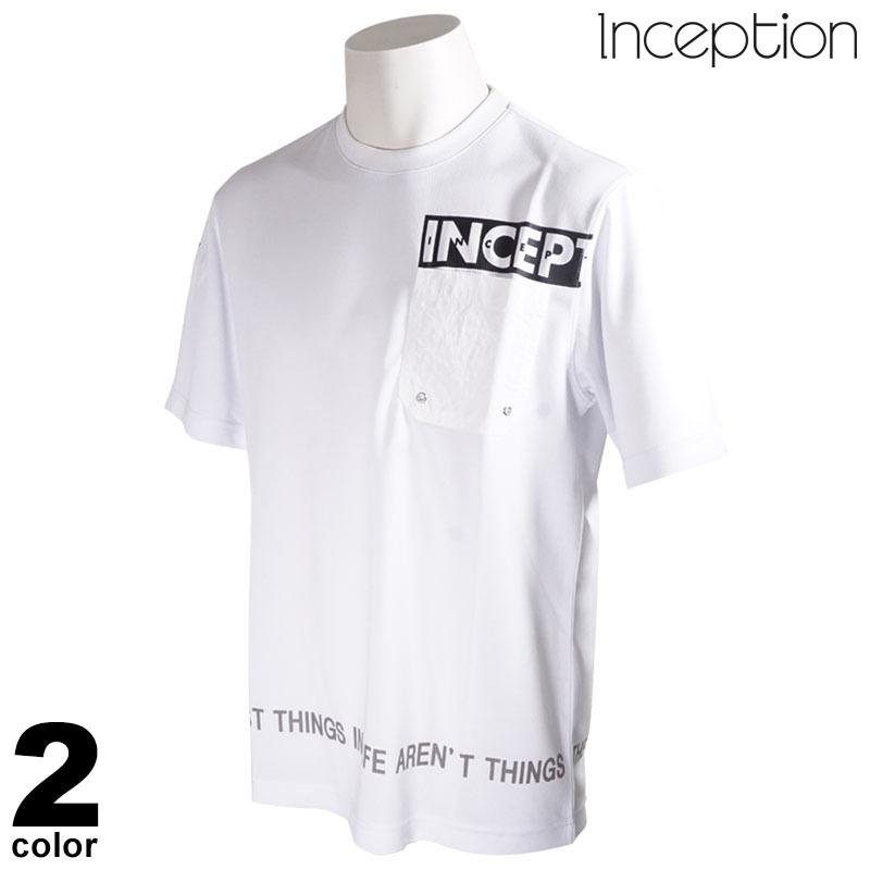 セール 30%OFF INCEPTION インセプション 半袖 カットソー メンズ 2022春夏 Tシャツ 吸水速乾 クルーネック ロゴ 21-2506-26｜realtree