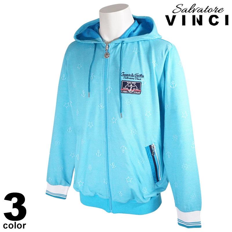 Vinci ヴィンチ 長袖 パーカー メンズ 国内ブランド 22春夏 ジップアップ メッシュ ジップアップ 刺繍