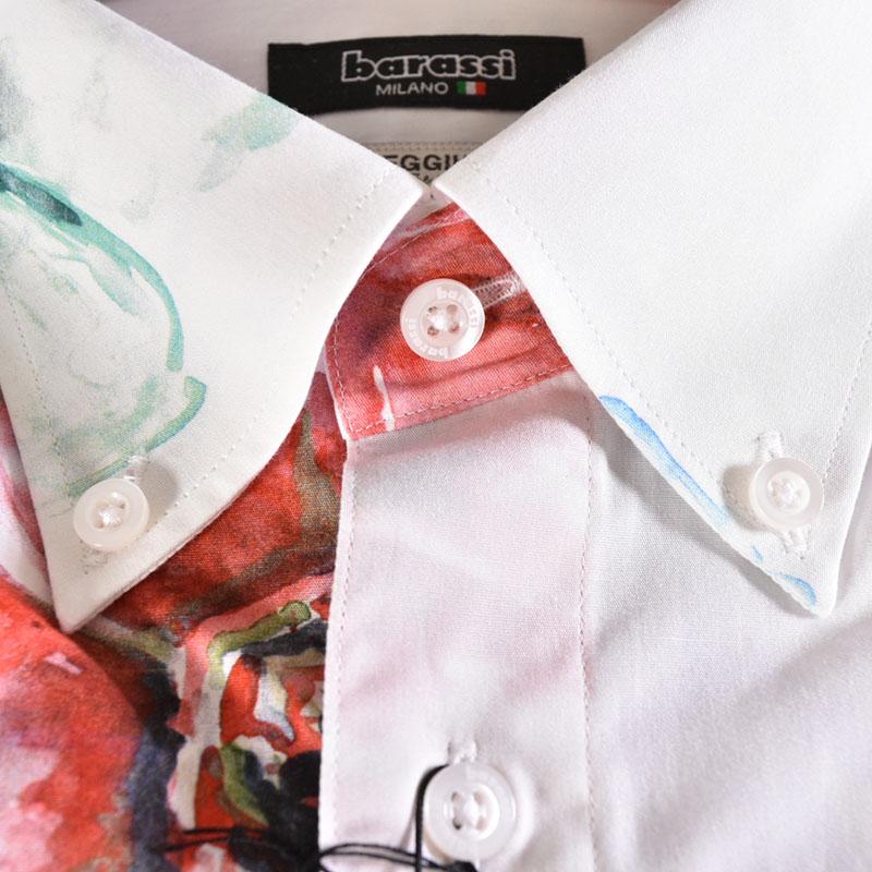 barassi バラシ メンズ シャツ 半袖シャツ 花柄 MILANO