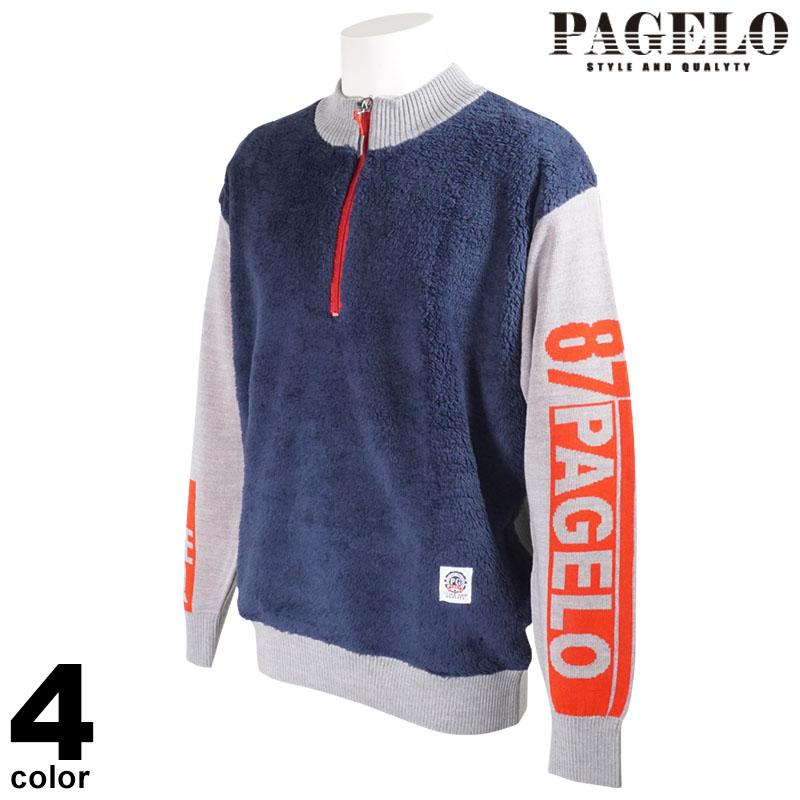 PAGELO パジェロ トレーナー メンズ 2022秋冬 ハーフジップ モコモコ 