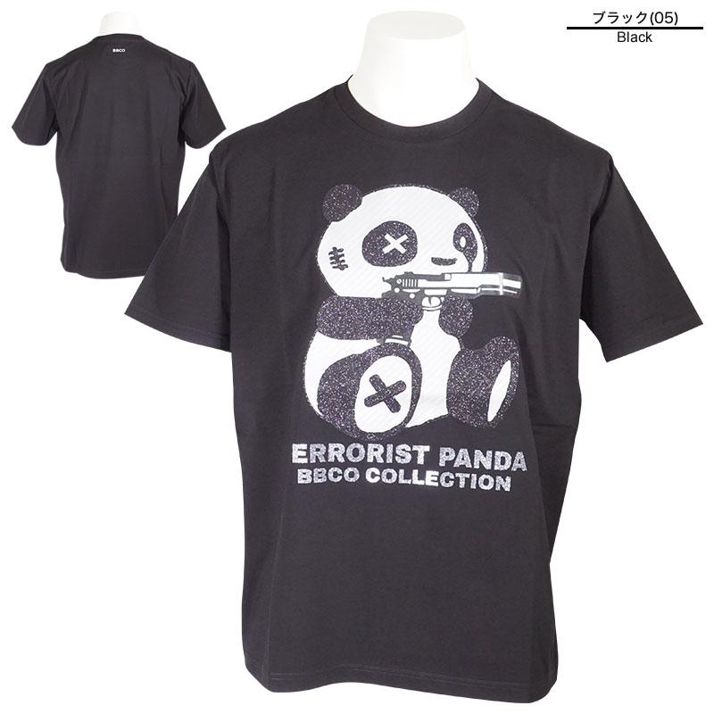 セール 30%OFF BBCO ビビコ 半袖 カットソー メンズ 春夏 クルーネック パンダデザイン ラメ ロゴ 31-2504-01 ポリウレタン5%