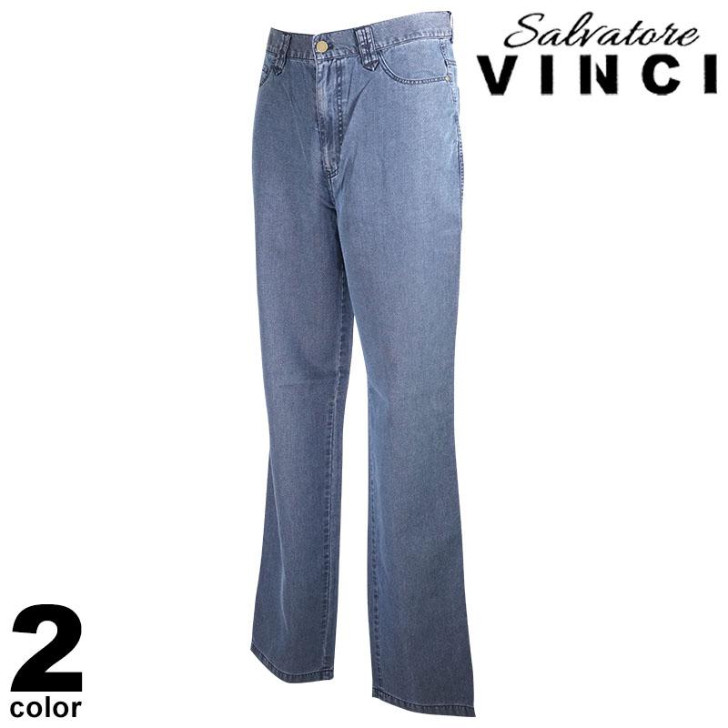 VINCI ヴィンチ デニムパンツ メンズ 2023春夏 ストレート ノータック 