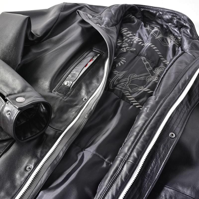 PAGELO パジェロ 革ジャケット メンズ 秋冬 ポケット ファスナー付き