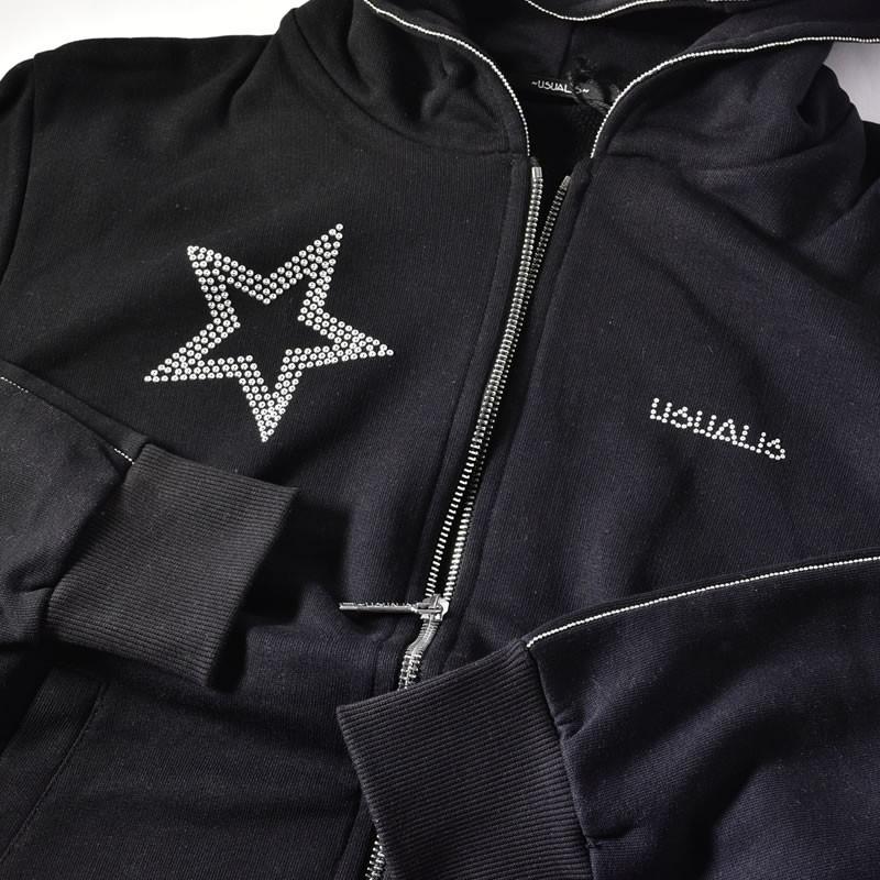 USUALIS（ウザリス） セール 60%OFF 長袖ジップアップパーカー メンズ 