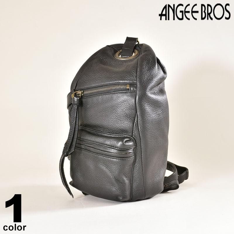 セール 50%OFF ANGEE BROS アンジーブロス 牛革 バック 秋冬 ボディーバック ロゴ ao-0207-05｜realtree