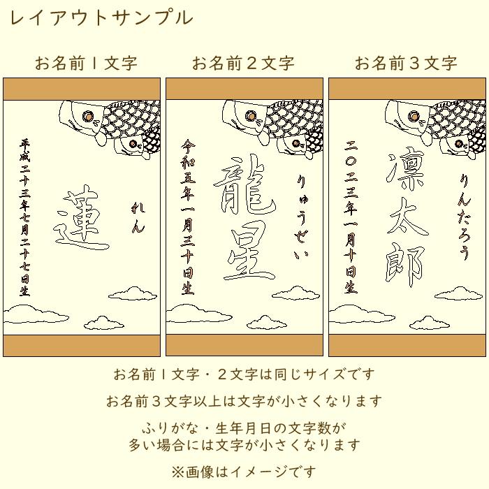 【お急ぎ対応】鯉のぼりタペストリー　　木製 端午の節句 こどもの日 男の子 名前旗 名前札 命名 節句祝い 出産祝い 壁面 省スペース コンパクト かっこいい_4