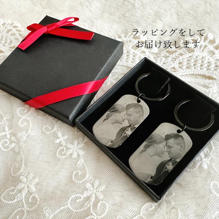 2点セット ステンレス製タグ 写真・ペア彫刻 結婚祝い 結婚記念日