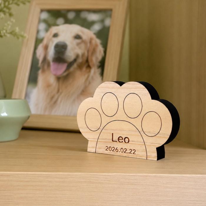 木製ペット位牌 Memorial Wood 肉球 国産熊野ひのき 犬 猫 コンパクト シンプル 省スペース S 名入れ 彫刻 刻印 仏壇 仏具 お盆 お供え ナチュラル |  | 01