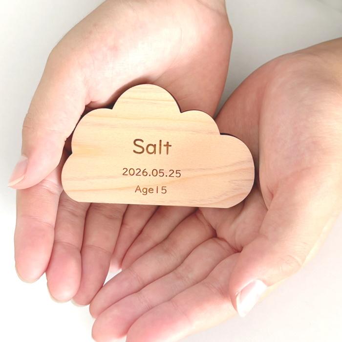木製ペット位牌 Memorial Wood ふわり 国産熊野ひのき 雲 虹の橋 犬 猫 コンパクト シンプル S 名入れ メッセージ 日付 刻印 彫刻 メモリアル 仏壇 仏具 |  | 03