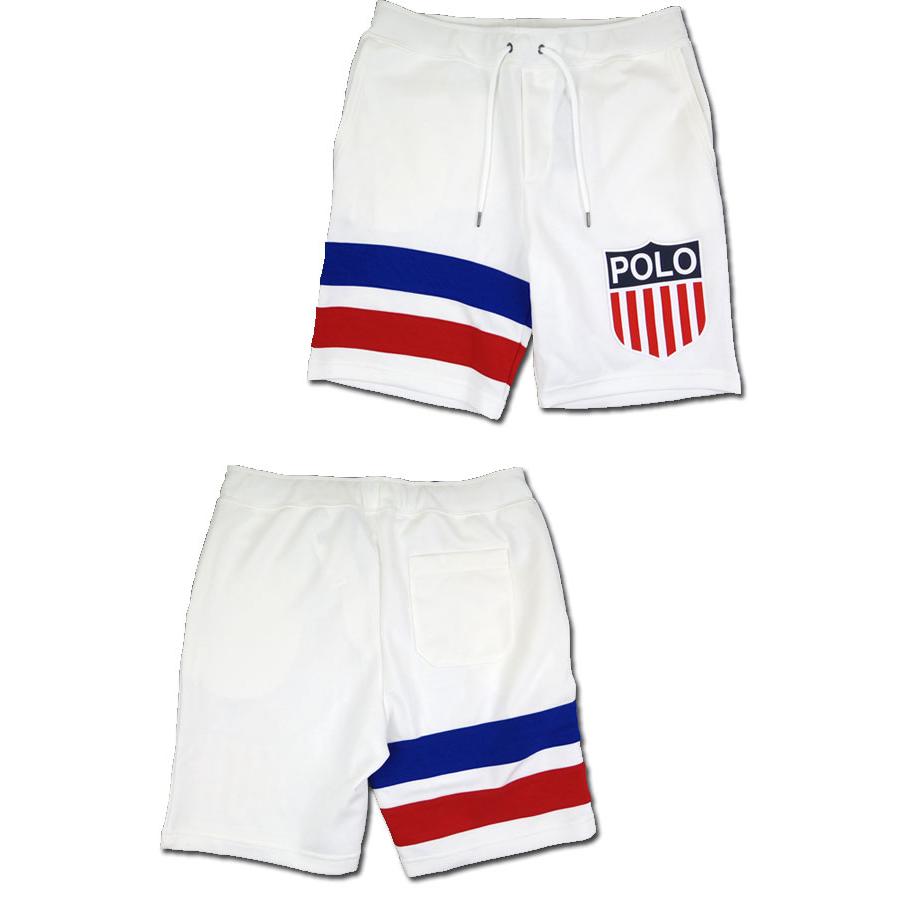 素敵でユニークな スウェット メンズ ハーフパンツ ラルフローレン ショーツ ブランド スウェット メンズ ハーフパンツ ビッグロゴ ブランド Lauren Ralph 白 ボトムス パンツ