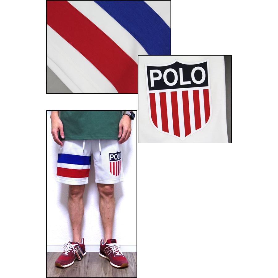 素敵でユニークな スウェット メンズ ハーフパンツ ラルフローレン ショーツ ブランド スウェット メンズ ハーフパンツ ビッグロゴ ブランド Lauren Ralph 白 ボトムス パンツ