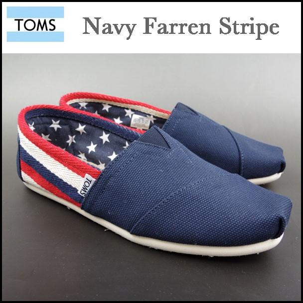 Toms トムズ メンズ スリッポン Navy Farren Stripe Classics トムス シューズ Tm 137 Reason 通販 Yahoo ショッピング