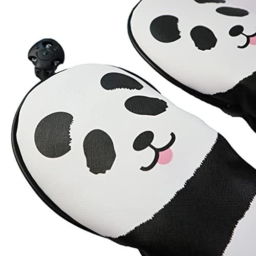 送料無料 panda パンダ ゴルフ キャラクター ヘッドカバー G FW UT I
