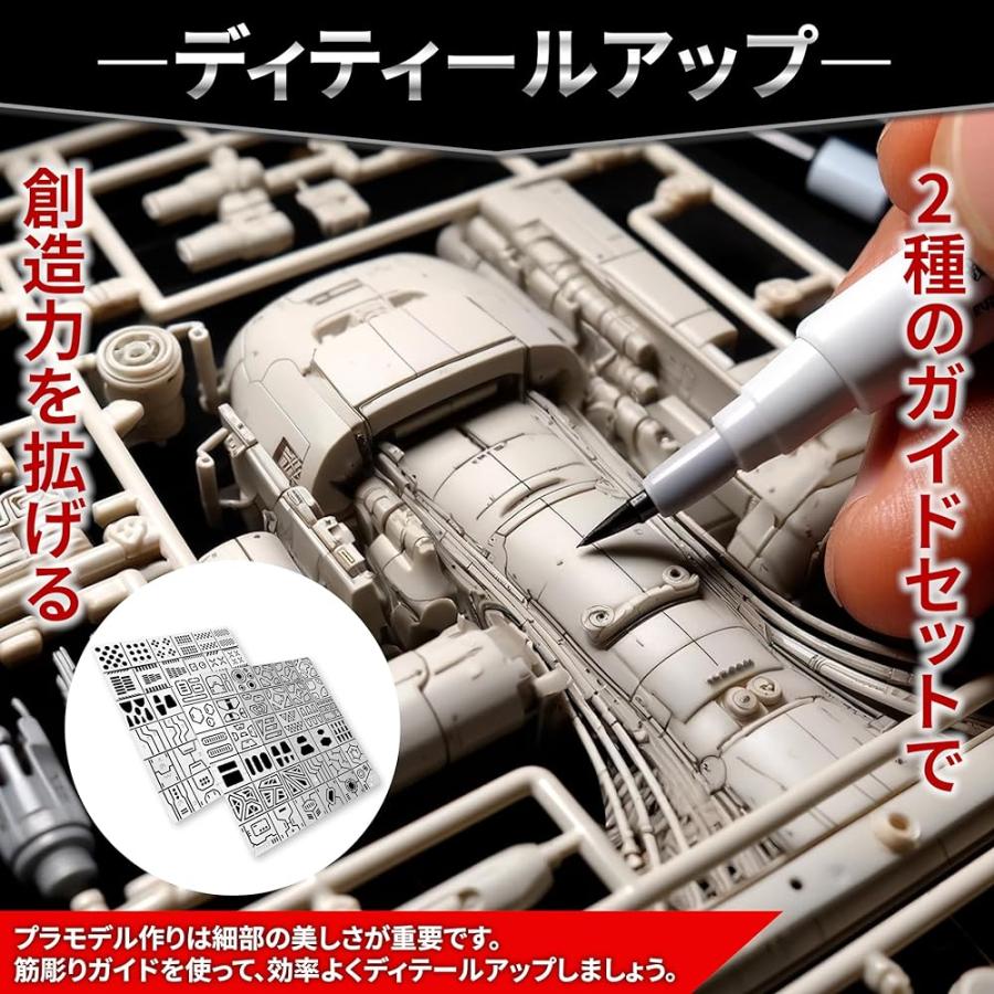 ガンプラ スジボリ ガイド 筋彫り エッチングガイド テンプレート 定規