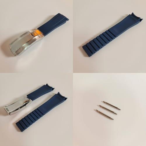 ラバーベルト 20mm バックル付き 腕時計用 替え バンド ラグ 簡単調節