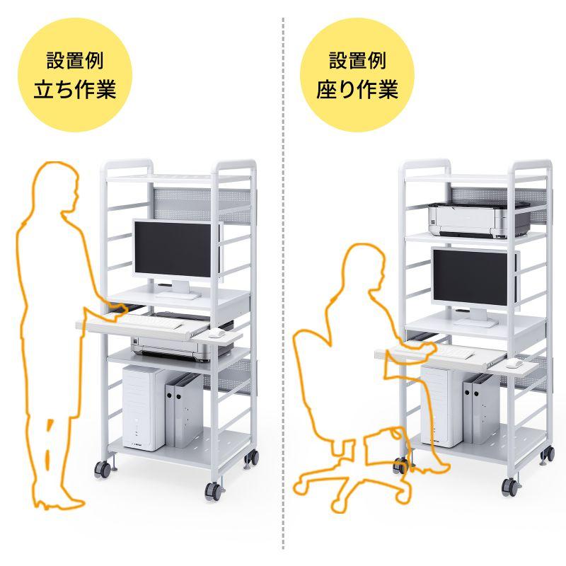 アウトレット SOHO ラック マルチ 収納 機器 設置 総耐荷重 200kg キャスター 堅牢 PC パソコン_4