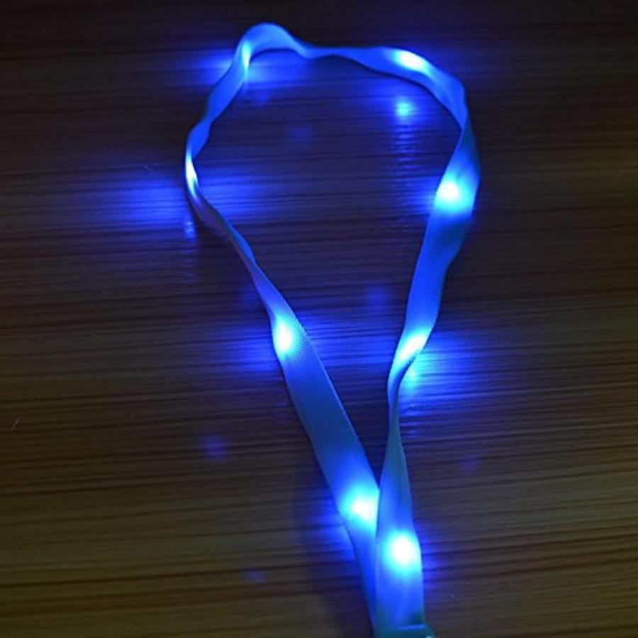 LED ネックストラップ 光る 発光 イベント ライブ コンサート パスケース ペンライト クラブ ブルー NS-LED-STRAP-BL｜rebias｜06