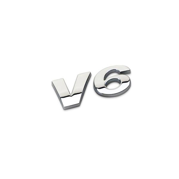 V6 ミニ エンブレム シルバー 6気筒 エンジン カスタム ドレスアップ